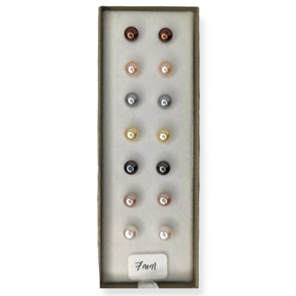 Honora Jewelry - Honora CulturedPearl Stud Earring Set of 7 Colors 7mm Sterling Silver New in Box